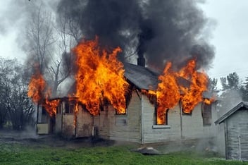 A burning home in Florida